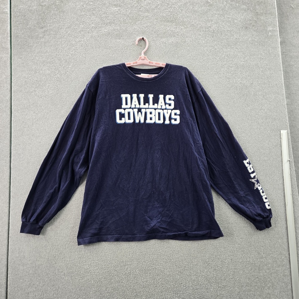 Dallas Cowboys Men Shirt‎ 2XL Blue Authentic Logo Spellout
